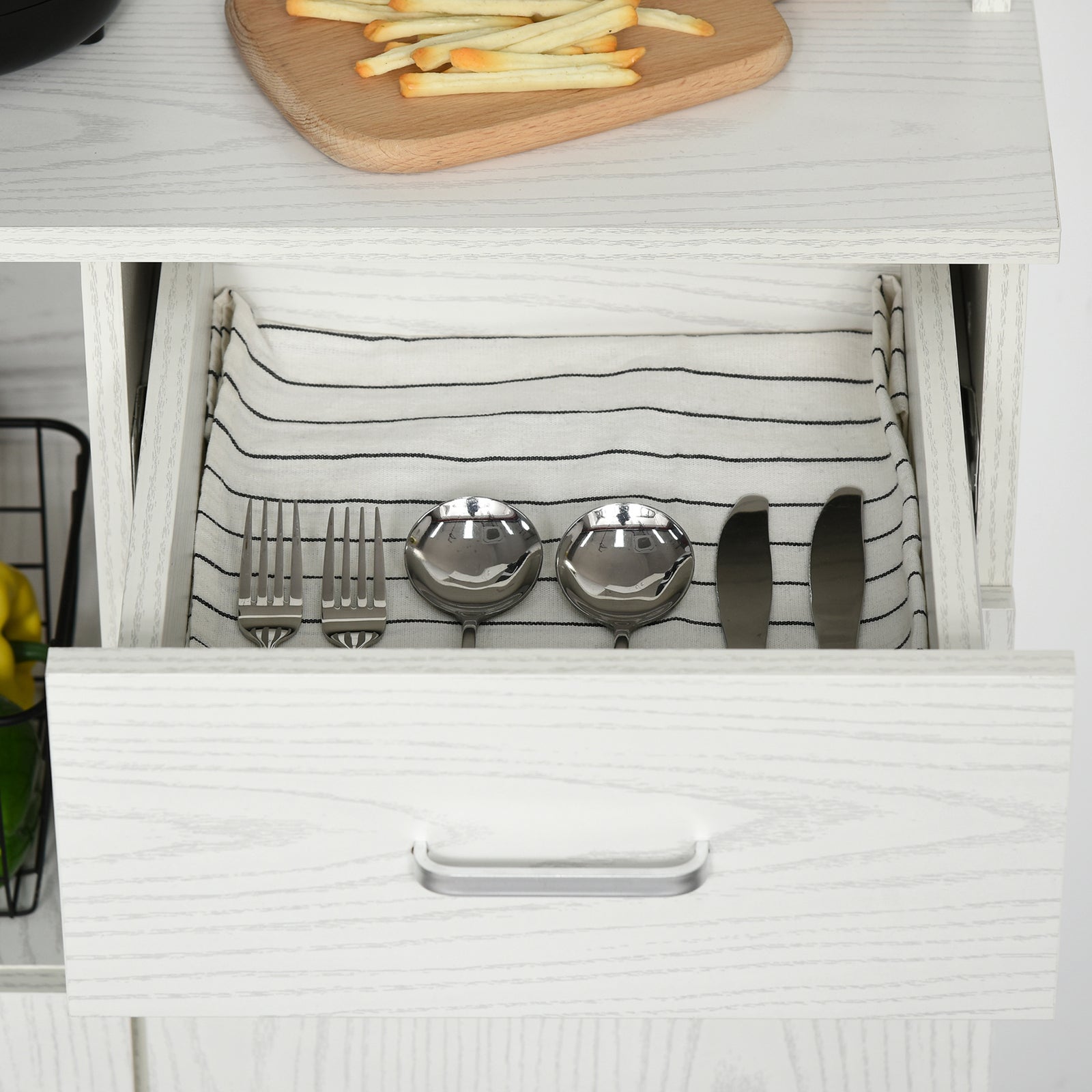 Modern Kitchen Cupboard With Microwave Shelf
