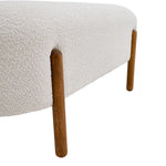 Contemporary Fabric Upholstered Bench with Solid Walnut Wood Legs, Beige，106.5cm W 44cm H