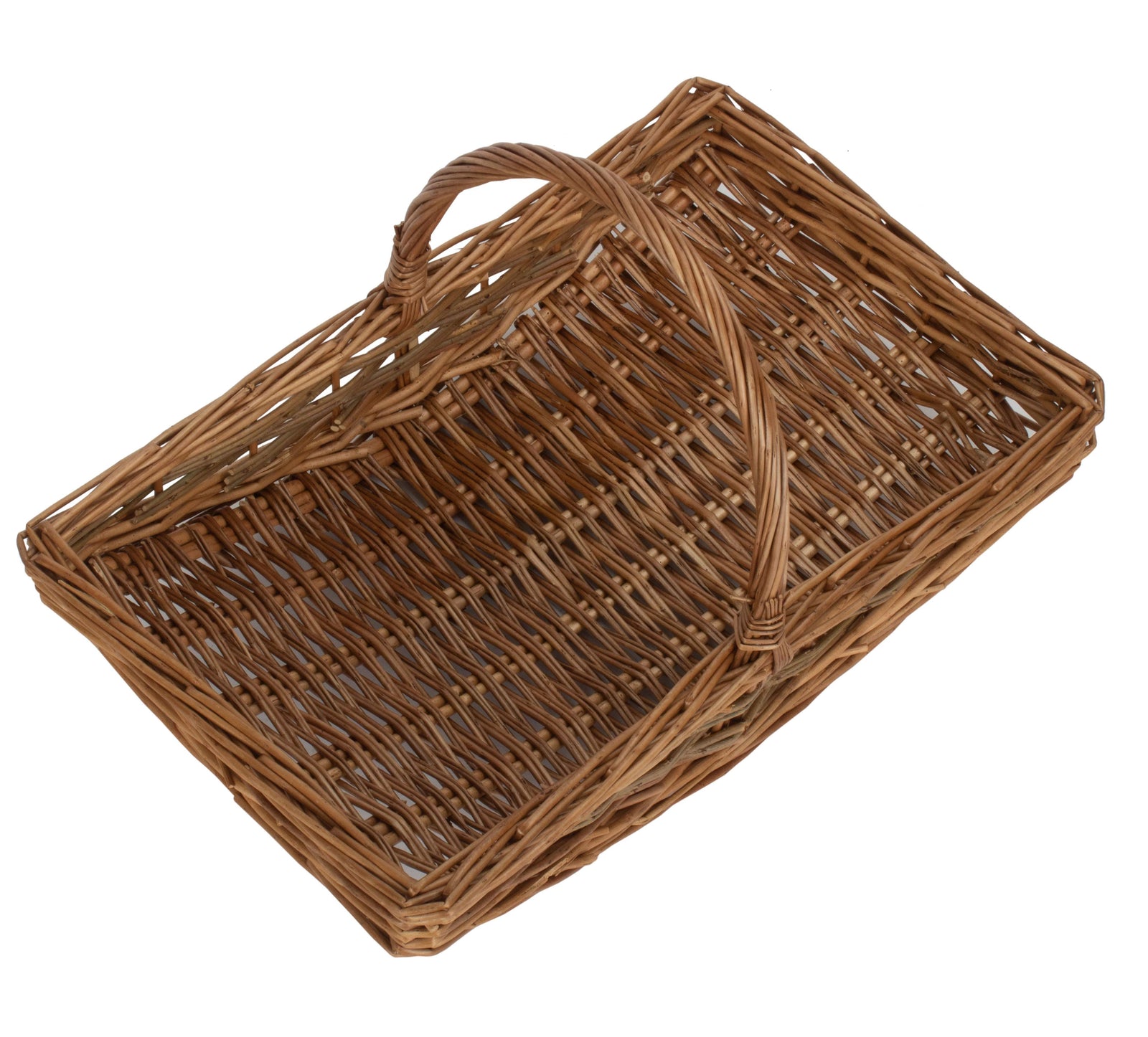 Wicker Full Unpeeled Garden Trugs | Large | Brown