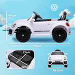 Volkswagen Beetle Licensed 12v Ride On Car W/ Remote Control | White
