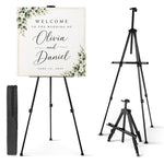 Telescopic Artist Easel Adjustable Painting Tripod With Carry Bag Black