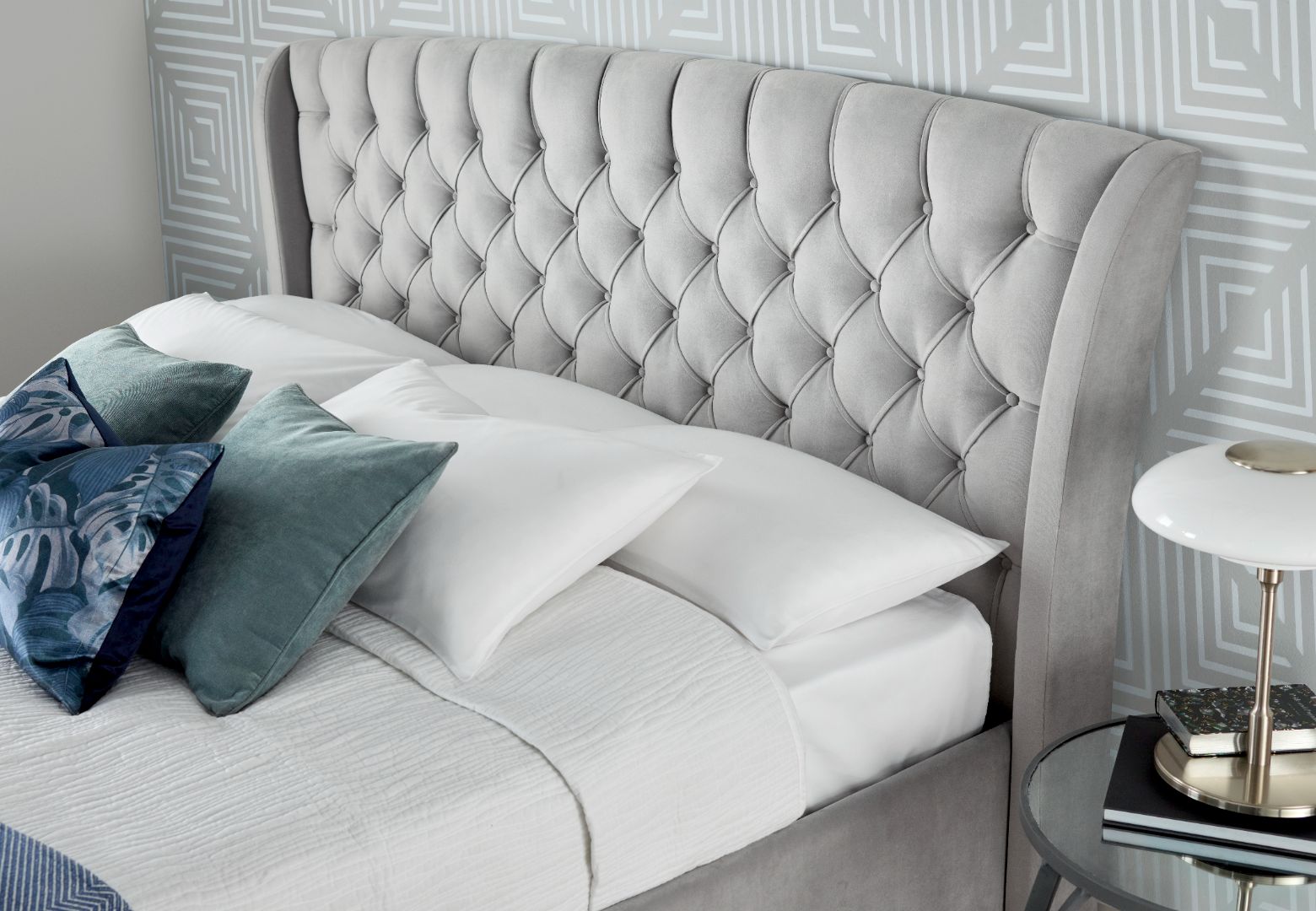 Newton Velvet 4 Drawer Storage Bed | Double | Grey