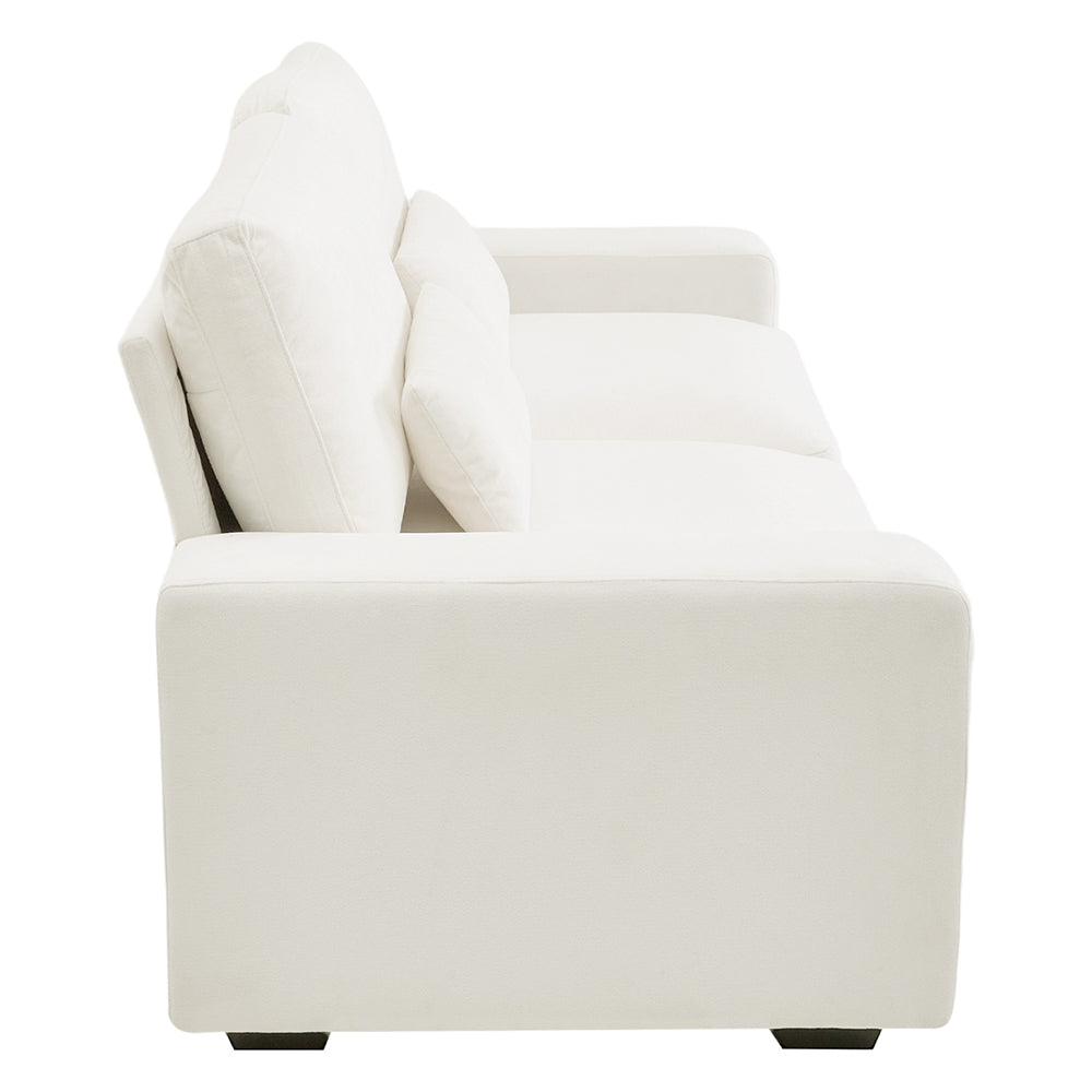2-seater Chenille Upholstered Sofa With Pillows | Beige