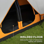 2 Room Camping Tent With Waterproof Rainfly & Screen Panels | Orange