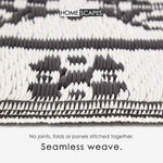Luxury Outdoor Rug Waterproof Reversible For Garden Patio, Monochrome Motif