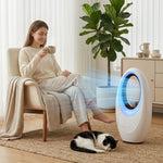HOMCOM Bladeless Tower Fan For Bedroom, 36db Standing Cooling Fan, White