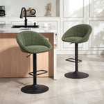 Swivel Bar Stools Set Of 2 Height Adjustable Bar Chairs | Dark Green