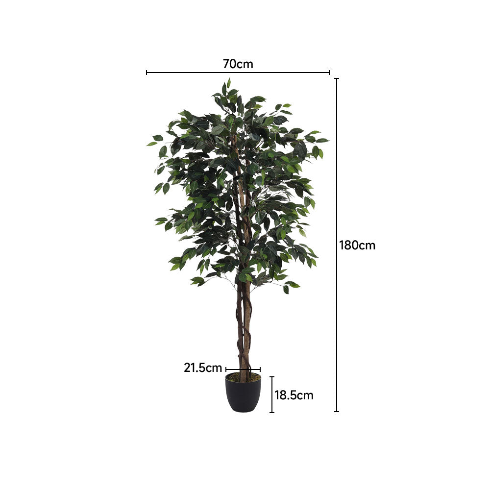 180cm Tall Artificial Banyan Tree In Planter Decorative Faux Plant For Home And Office