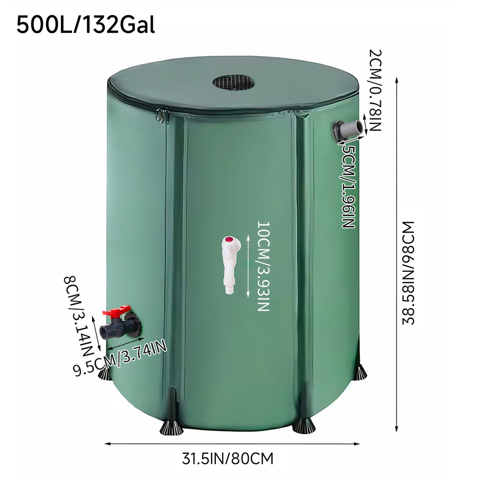 Collapsible Rain Barrel With Filter | Large