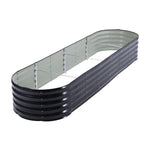 160/240/320cm W X 80cm D X 42cm H Galvanised Raised Garden Bed, Metal Elevated Planter Box With Safety Edging & Ground Stakes | Large | Anthracite