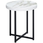 Round End Table, Metal Legs, Bedside/sofa Side