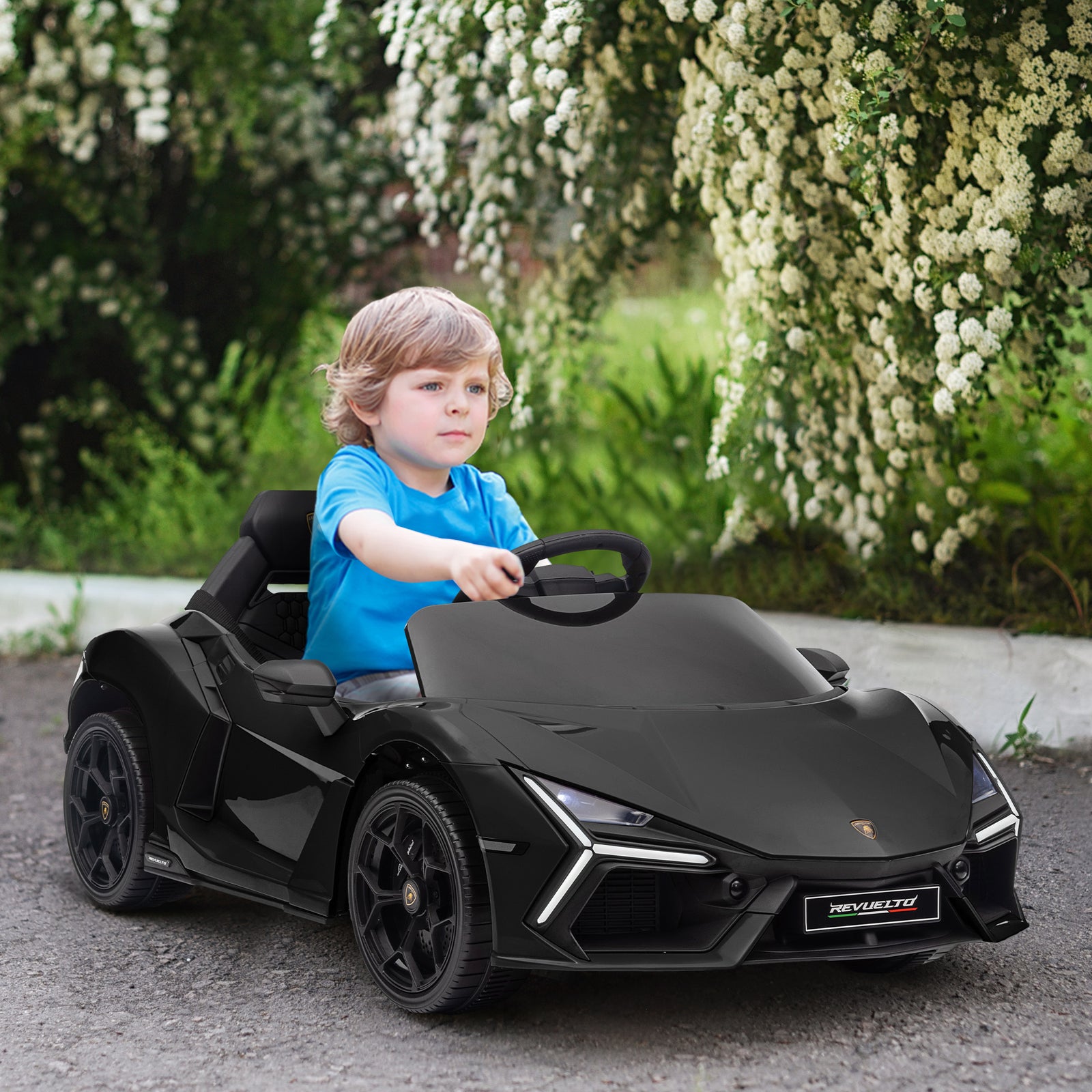 Lamborghini Revuelto Licensed Ride On Car W/ Suspension | Black