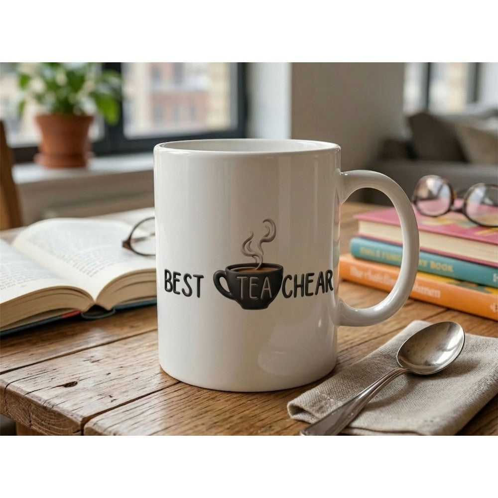 Dyzi Best Teacher Tea Lover Quote Ceramic Mug White