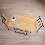 Live Edge Compact Dining Set, Table & 2 Chairs, W80 X D53cm | Black