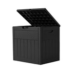 126l Waterproof Plastic Storage Box With Padlock – Rattan Texture Lockable Outdoor & Indoor Storage Container | Black
