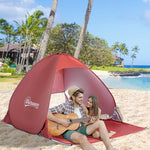 2-3 Person Pop Up Tent Camping Tent Sun Shade Shelter | Red