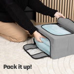 Livivo Set Of 3 Large Foldable Fabric Storage Boxes With Viewing Window