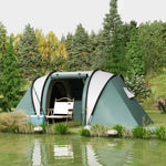 2 Bedroom Camping Tent With Living Area, 3000mm Waterproof | Green