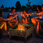 Outdoor Fire Pit W/ Screen & Poker, Black