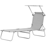 Reclining Sun Lounger Folding Recliner Garden Chair | Set-of-1 | Gray