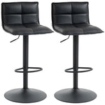 Bar Stools Set Of 2 Swivel Height Adjustable Barstools | Black