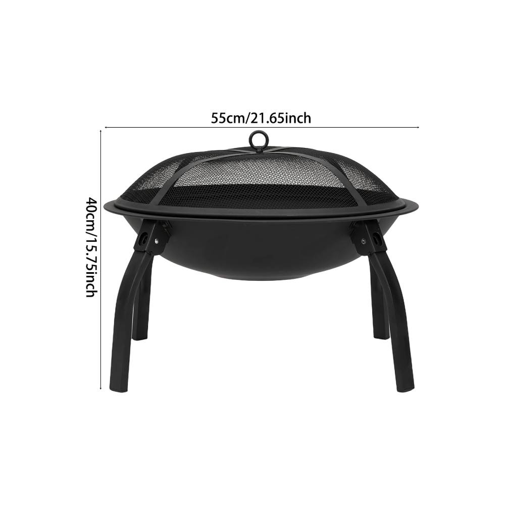 Heavy Duty Outdoor Fire Pit Folding Portable heater for Outdoors With Mesh Spark Screen And Grill Grate