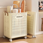 Foldable Laundry Basket With Wheels | Large | Beige