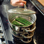 3 Tier Stainless-steel Steamer Pan | 18cm | Silver