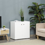 Freestanding Storage Cabinet Two Shelves Wooden Sideboard | One Size | White