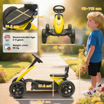 Pedal Go-kart For Kids With Silent Eva Wheels, Metal Frame | Yellow