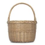 Antique Wash Wicker Round Orchard Shopping Basket