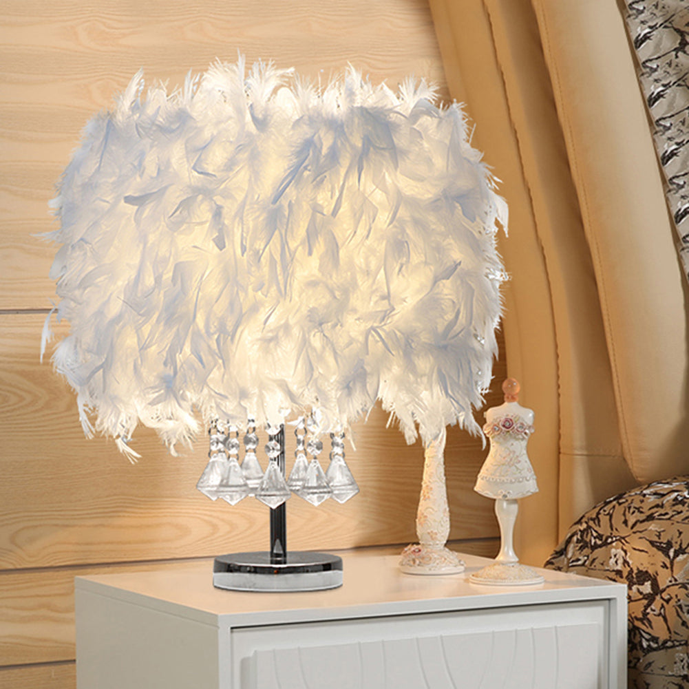 Modern Feather Bedside Table Lamp