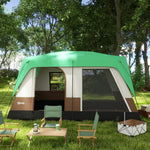 Camping Tent With 3000mm Waterproof Rainfly & Screen Panels | Green