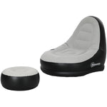 Inflatable Sofa Chair And Foot Stool For Gaming | Gray