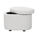 Breeins Modern Teddy Fleece Storage Ottoman With Plastic Legs