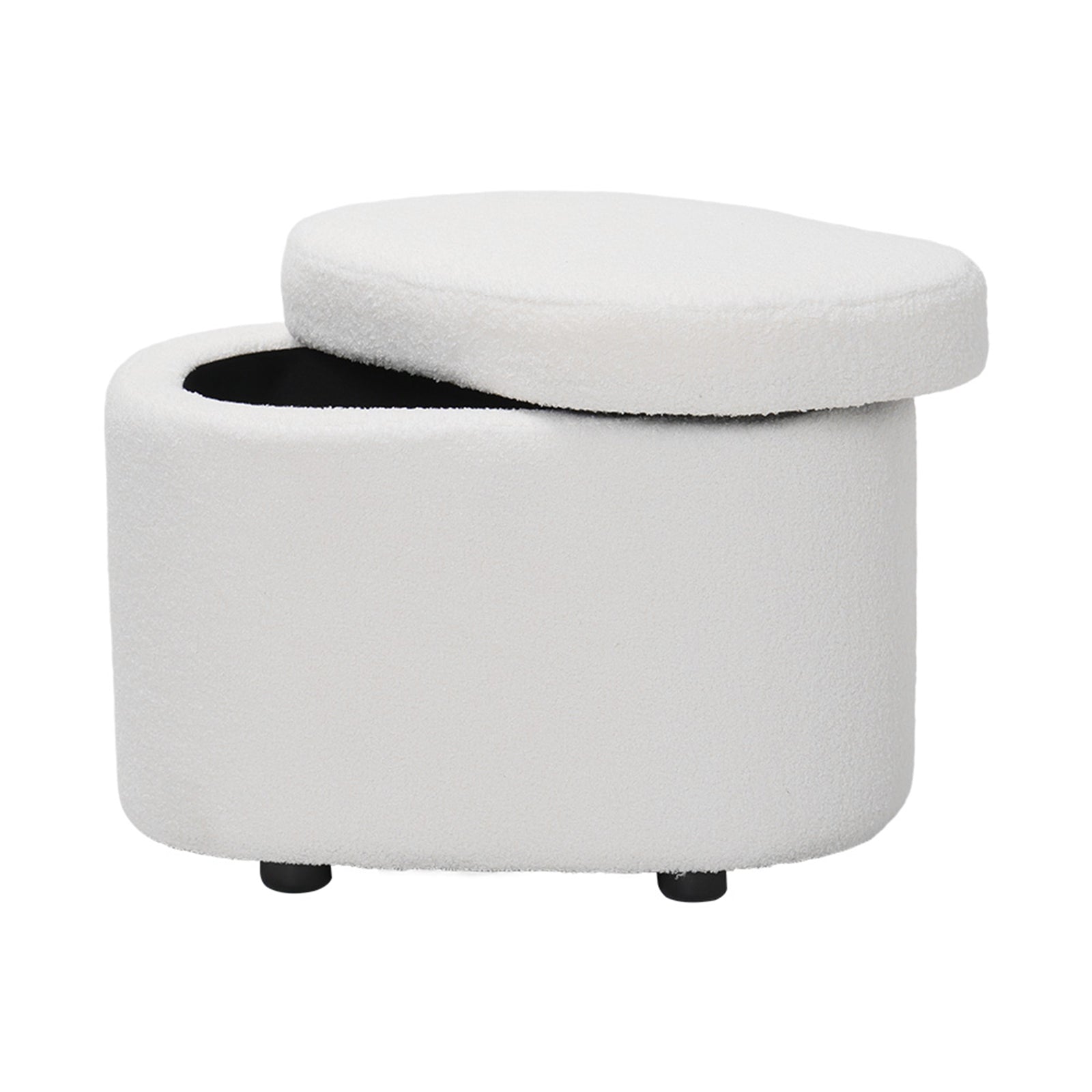 Breeins Modern Teddy Fleece Storage Ottoman With Plastic Legs