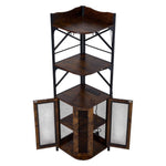 5-tier Corner Bar Cabinet With Built-in Power Outlet And Led Lights | Brown