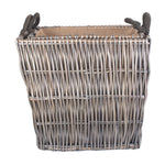 Wicker Grey Rectangular Log Basket | Set-of-2 | Brown