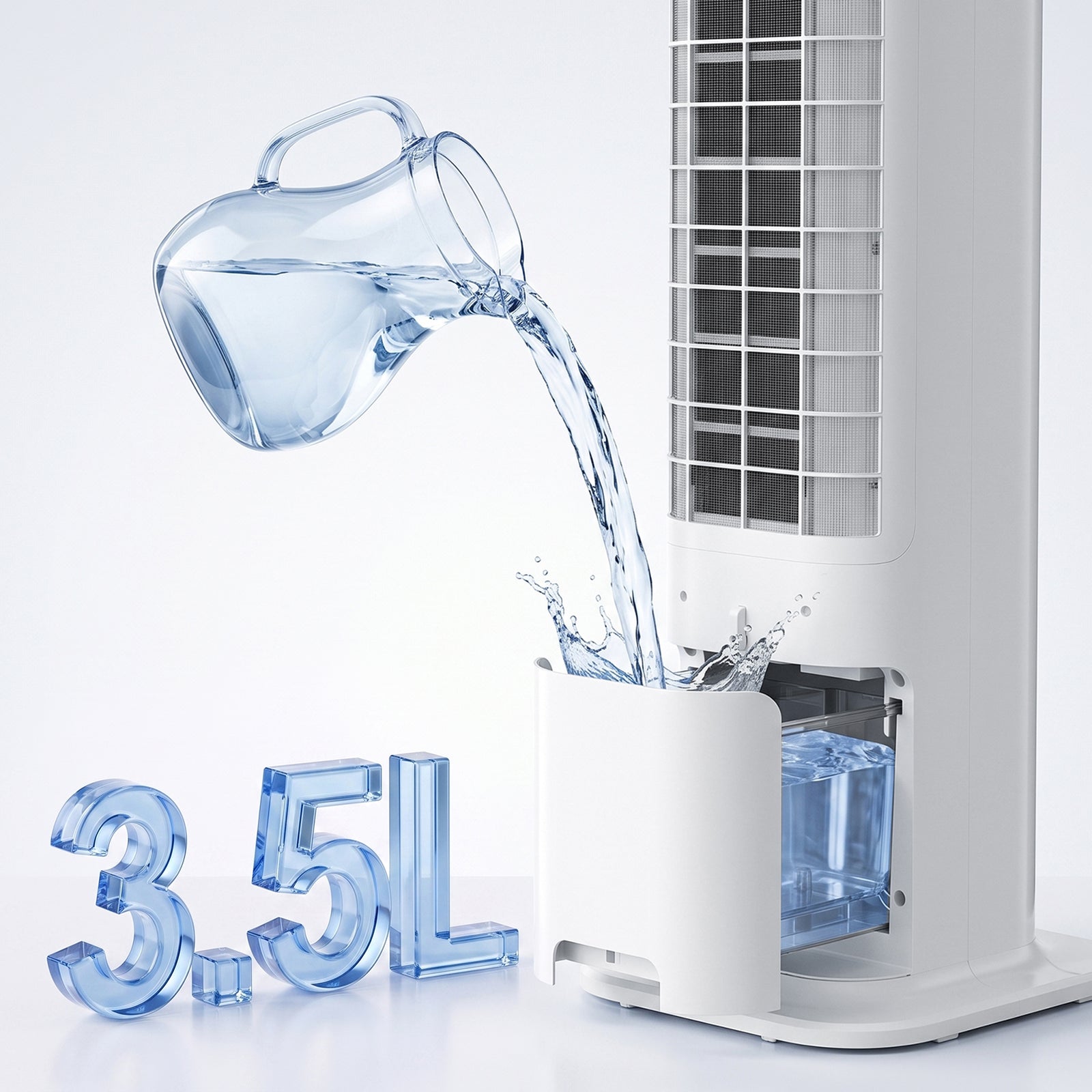 Cooling & Heating Tower Fan With 3.5l Tank, 12h Timer