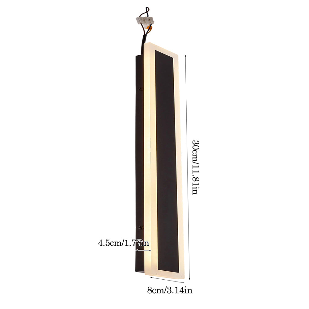 Outdoor Wall Led Light Ip65 Waterproof Long Wall Sconce For Exterior Lighting | Small | Black & White