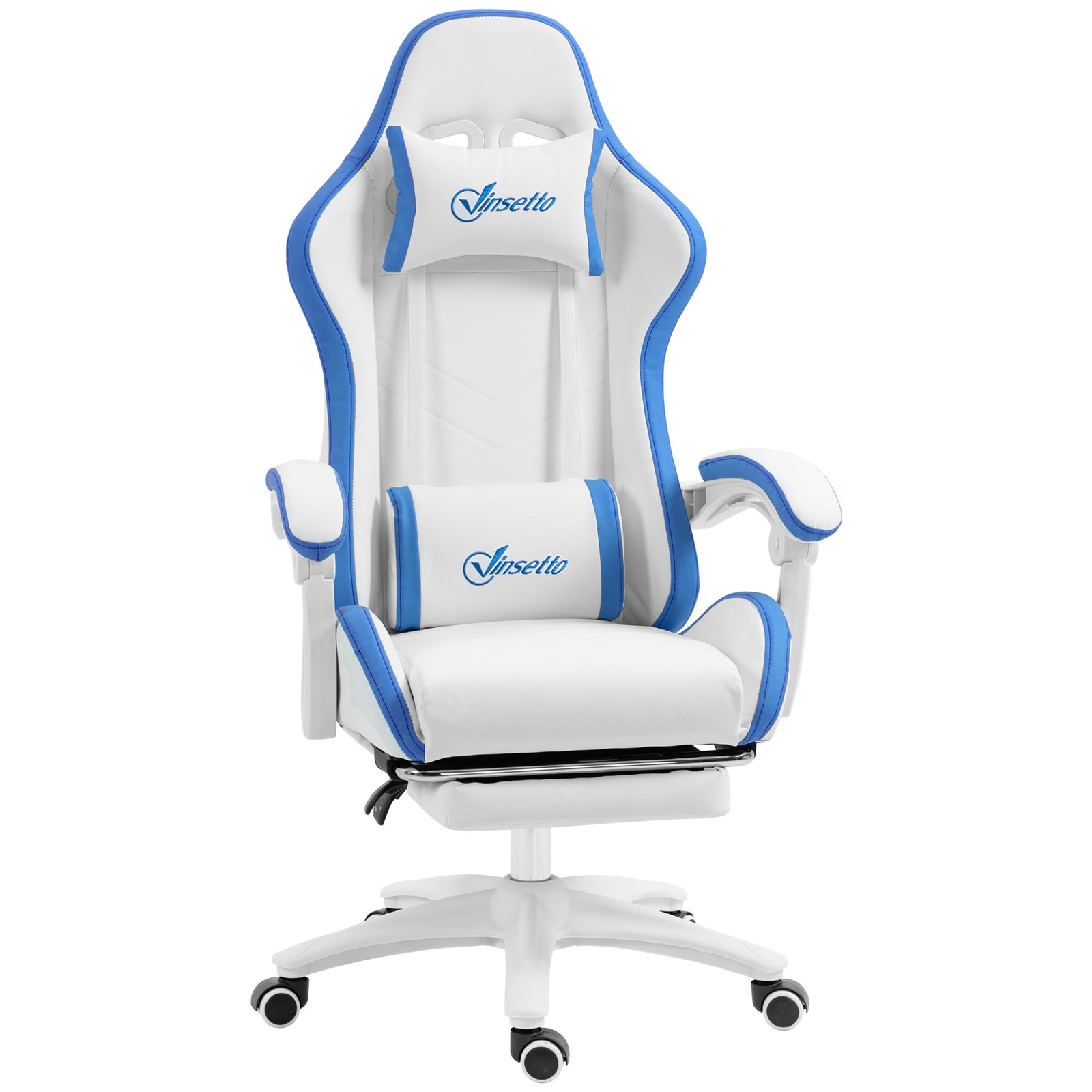 Reclining Pu Gaming Chair W/ Headrest | Blue