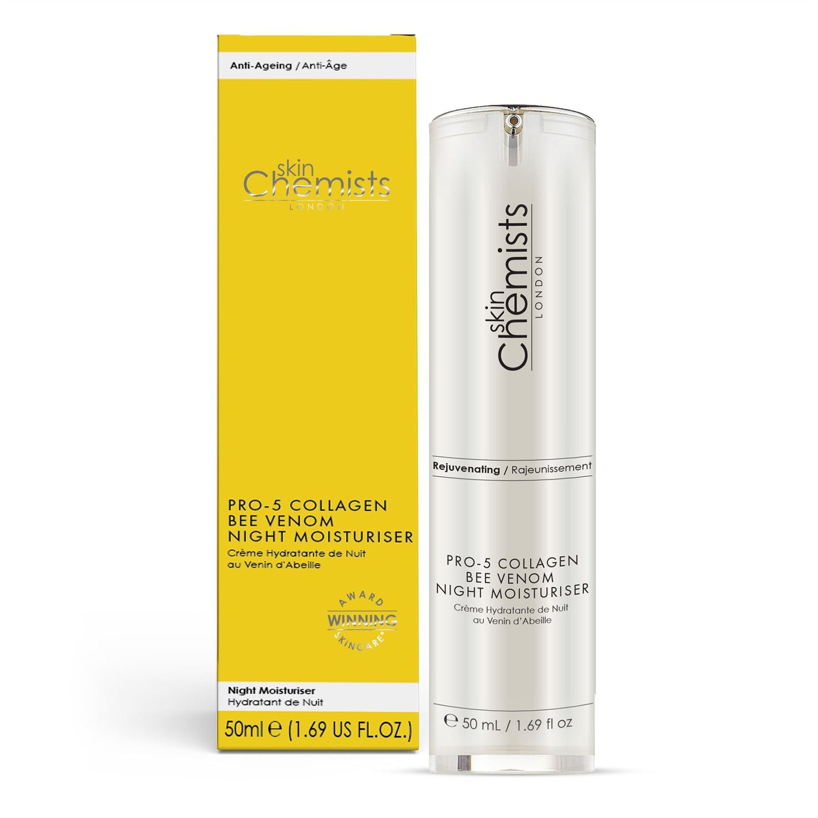 Anti-ageing Pro-5 Collagen Bee Venom Night Moisturiser 50ml For Elasticity And Collagen Support