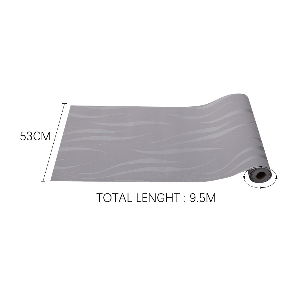 Silver Grey 3d Curved Stripe Prepasted Wallpaper