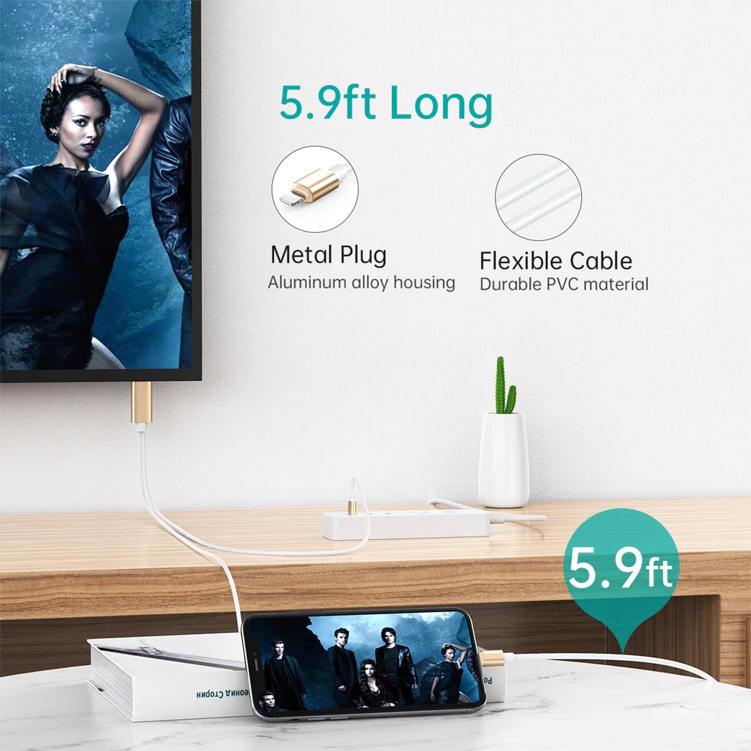Full Hd Support Hdmi Connector Cable For Phone/pad | Gold