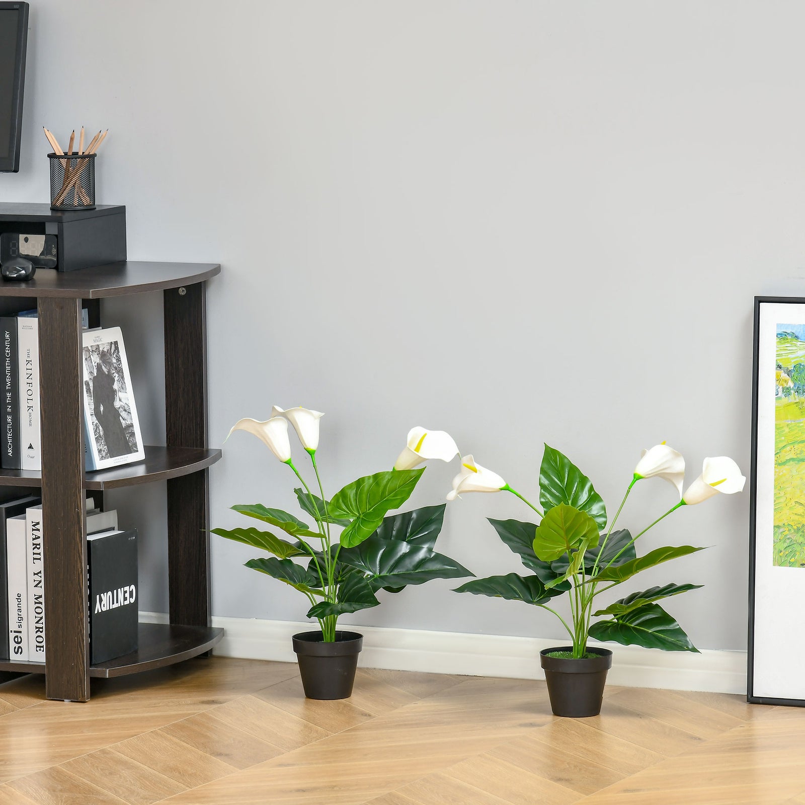 Artificial 55cm Calla Lily Flower Set Of 2 For Indoor Decor