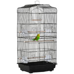 92cm Large Bird Cage With Perches, Food Bowls, Swing | Black