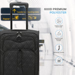Lightweight 4 Wheel 800d Soft Case Quilted Suitcases Set Of 3 Anti Crack - Cabin & Hold Luggage 100+ Airlines Approved | Set of 3 | Black