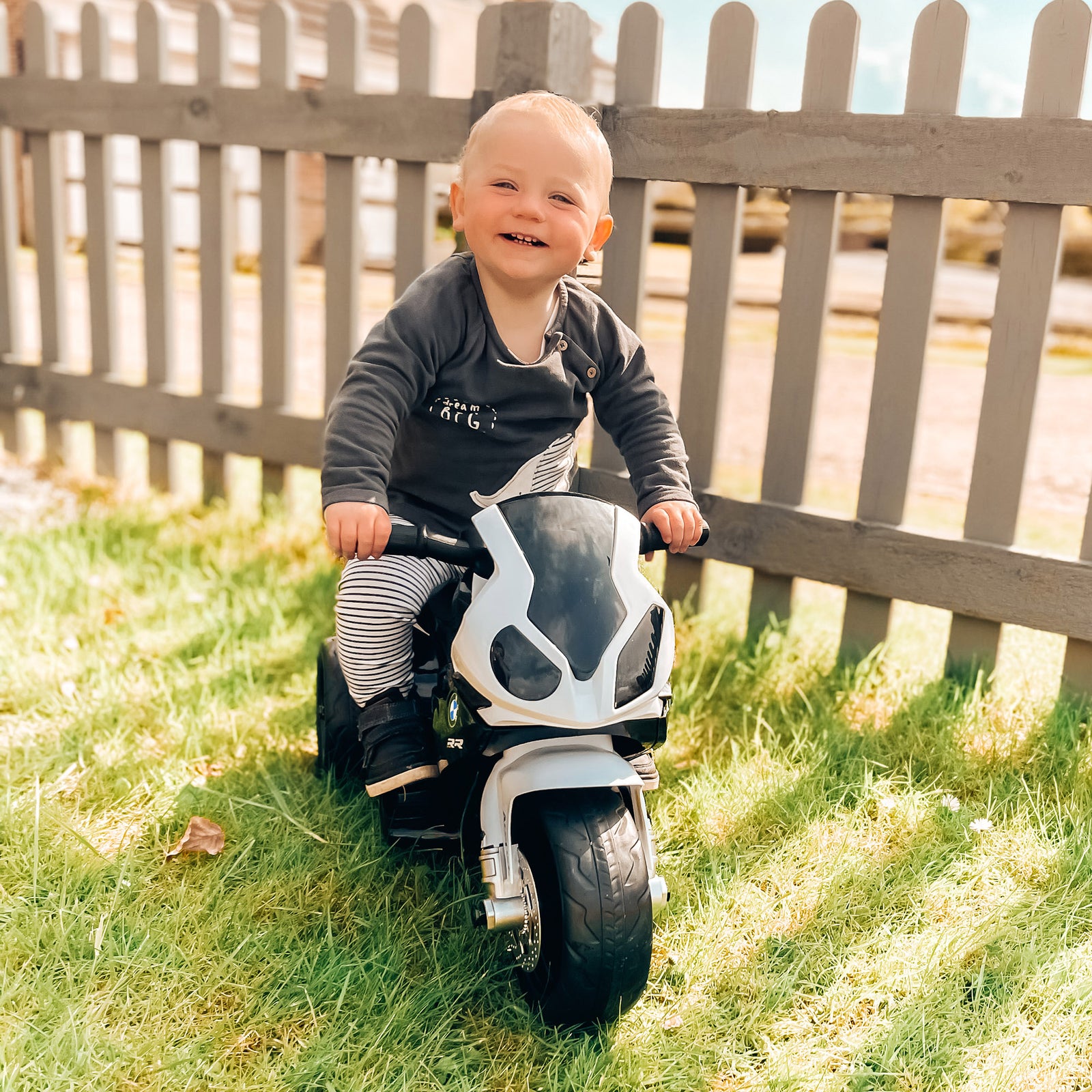 Electric Kids Ride On Motorcycle Bmw Liscensed W/ Headlights Music | Black