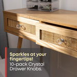 Fineway 10 Pack Crystal Drawer Handles Glass Knobs Cabinet Wardrobe Furniture