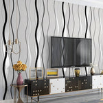 Modern Curve Striped Non-woven Wallpaper | Silver Grey